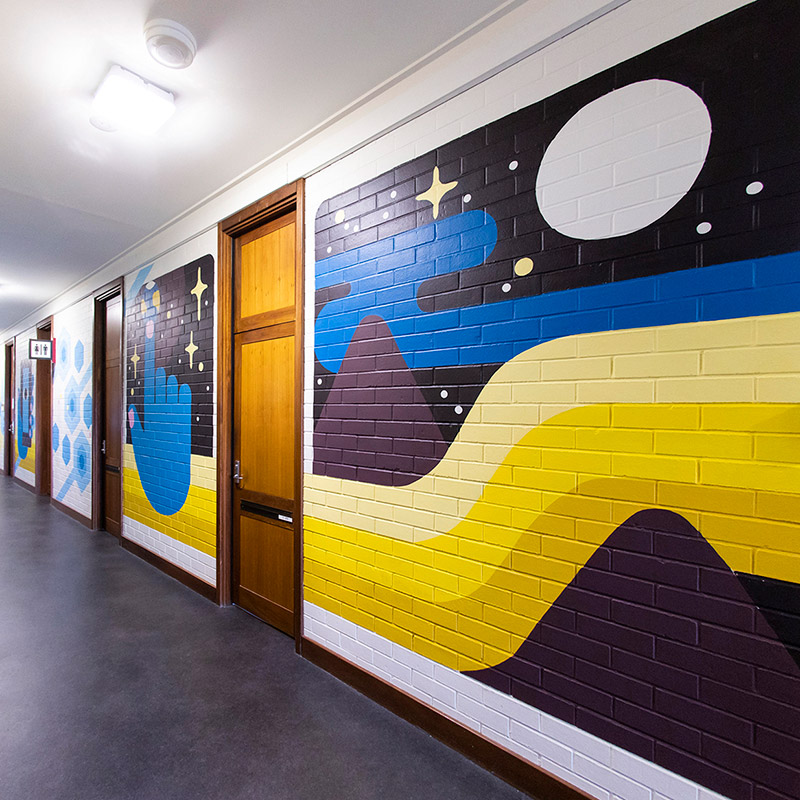 Mural artwork by Darren Hutchens for Murdoch University (School of Engineering and Information Technology)