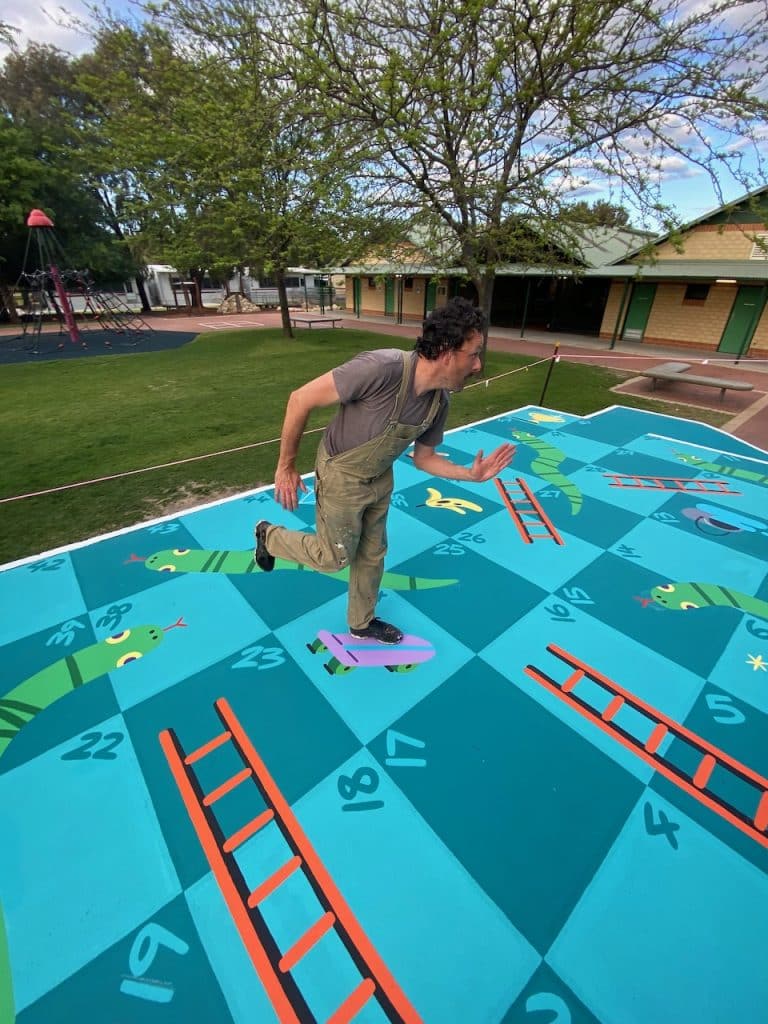 "Snakes & Ladders" - Mural Project by Darren Hutchens for Atwell Primary School